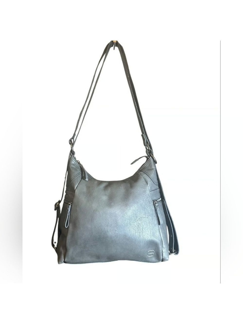 Spikes And Sparrow Gray Shoulder Hobo Bag